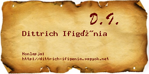Dittrich Ifigénia névjegykártya